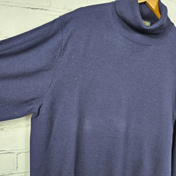 Banana Republic Extra Fine Italian Merino Wool Turtleneck Sweater Mens XXL Blue - Picture 2 of 12